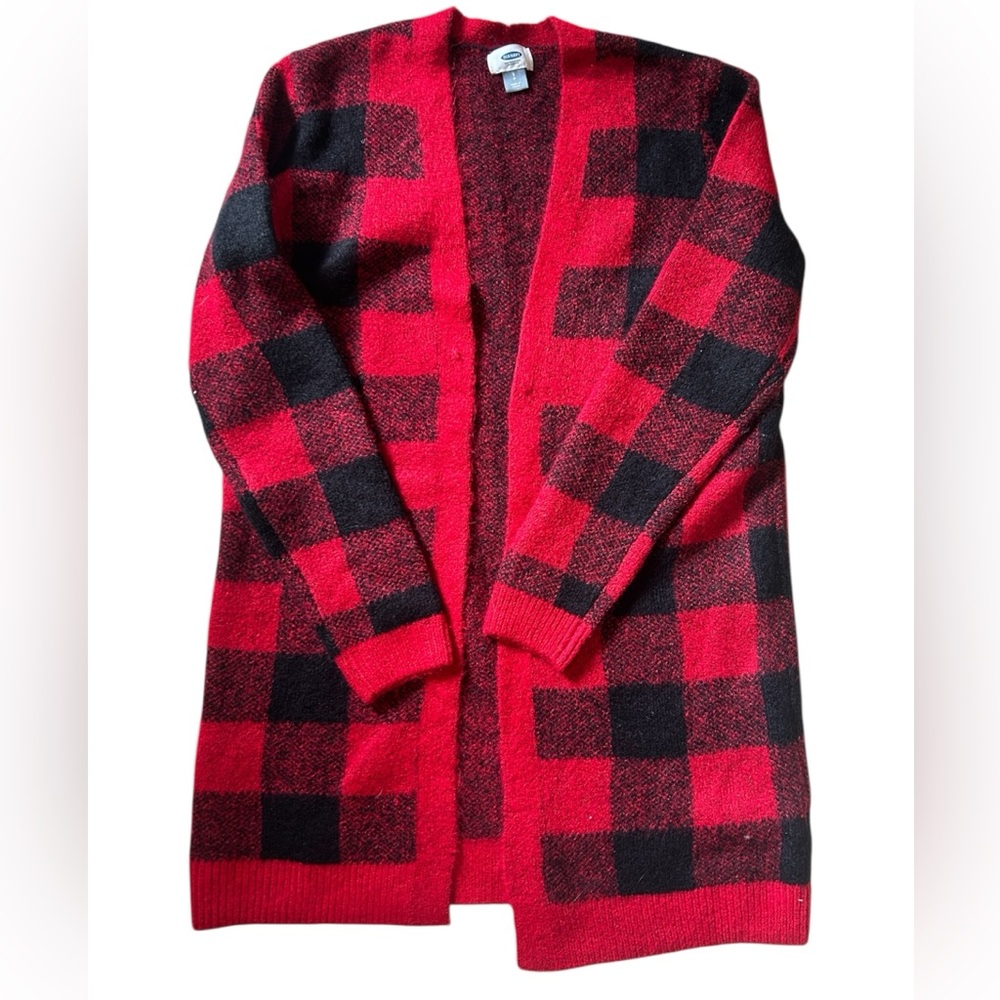 Old Navy Buffalo Plaid Cardigan Sweater